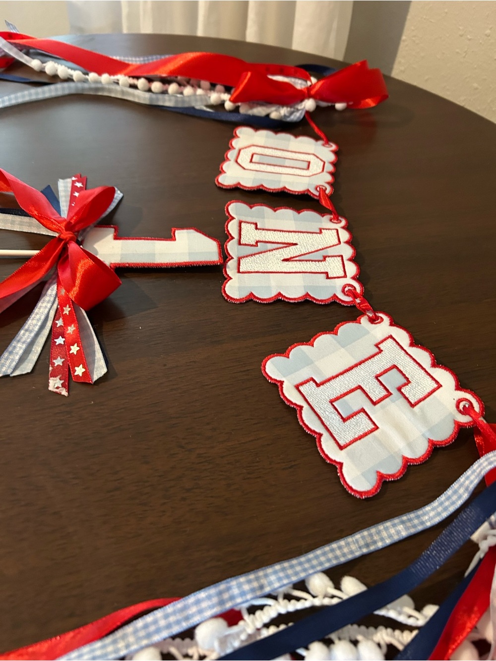 Handmade 'ONE' Banner - Red, White & Blue